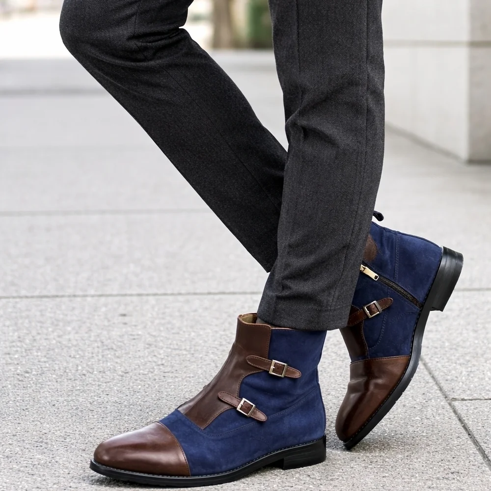 Unbranded Double Monk Strap Ankle Boots European Style 45 11.5-12